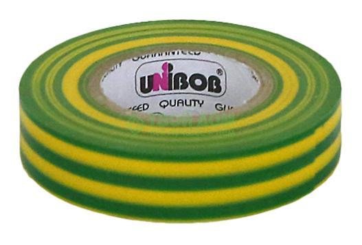 Изолента Unibob ПВХ 150 мкм 19 мм x 20 метров желто-зеленый